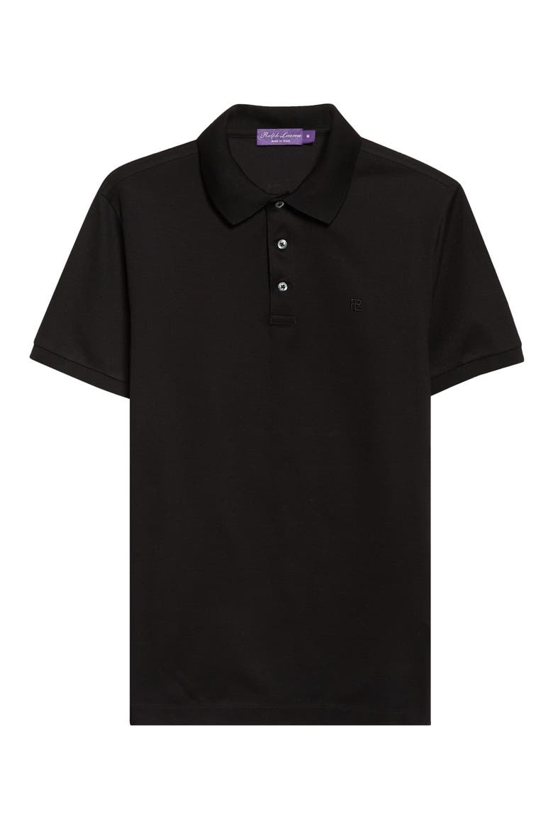 Embroidered Logo Cotton Piqué Polo, Alternate, color, CLASSIC BLACK
