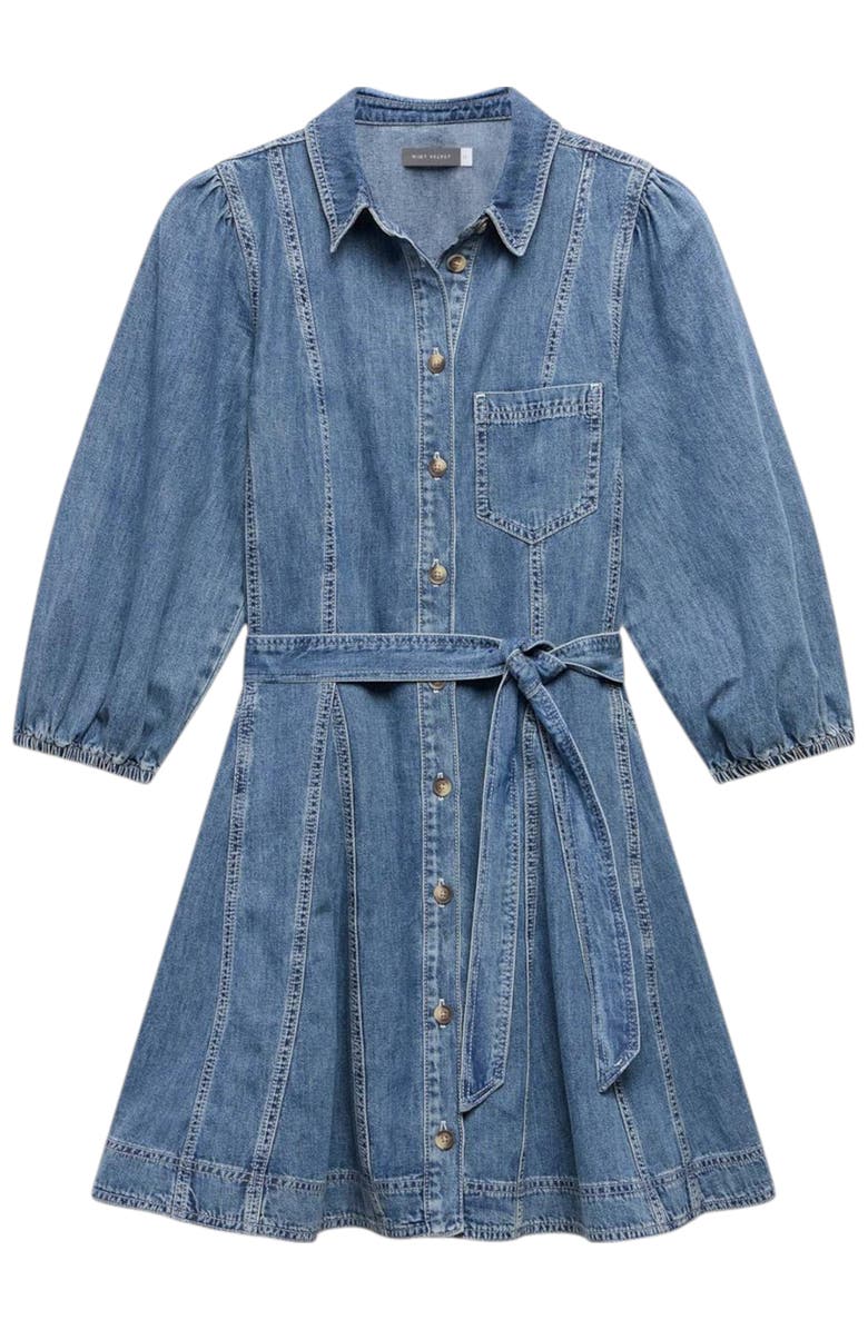 MINT VELVET Denim Mini Shirt Dress, Alternate, color, Blue