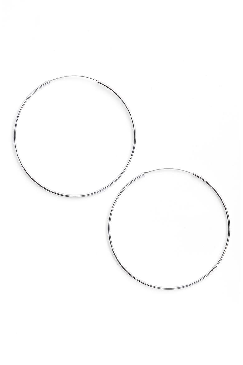 Argento Vivo Extra Large Endless Hoop Earrings, Main, color, SILVER