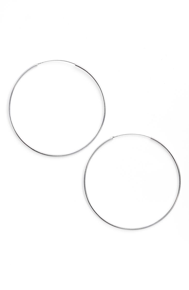 Argento Vivo Sterling Silver Argento Vivo Extra Large Endless Hoop Earrings, Main, color, Silver