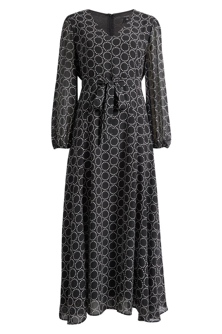 Abstract Print Long Sleeve Dress, Alternate, color, RICH BLACK