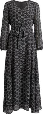 Halogen® Abstract Print Long Sleeve Dress