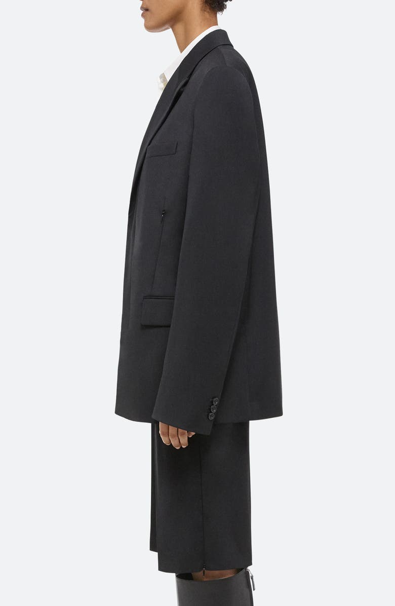 Helmut Lang Double Breasted Virgin Wool Blazer, Alternate, color, Black
