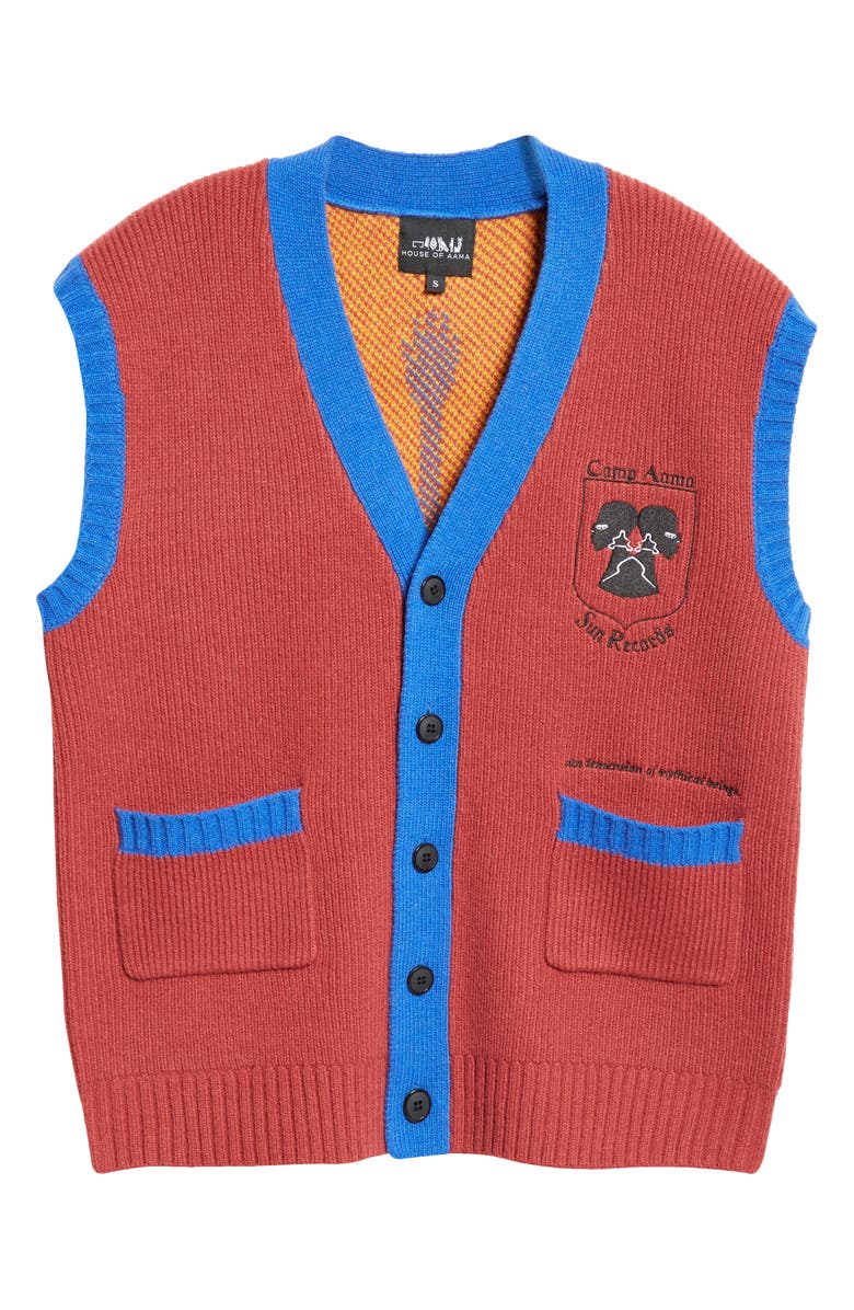 HOUSE OF AAMA Sunray Wool Sweater Vest, Alternate, color,