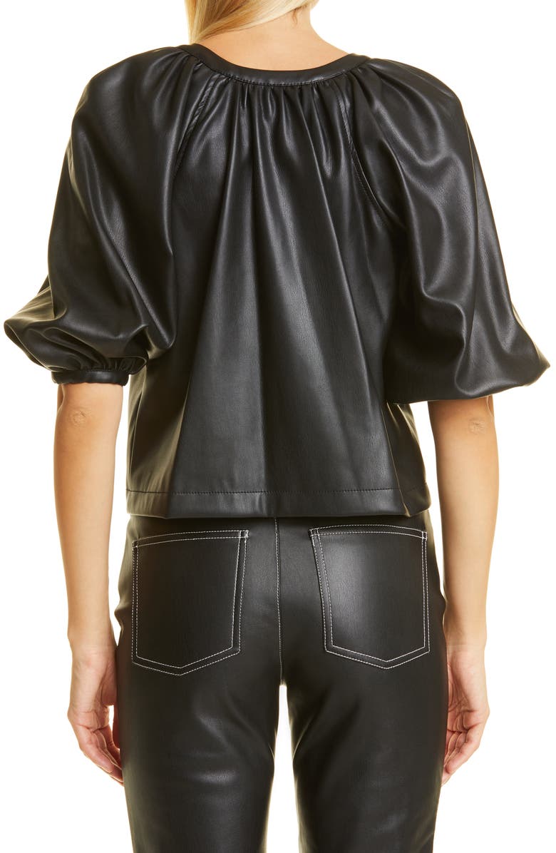 STAUD Women's Dill Faux Leather Top, Alternate, color, 