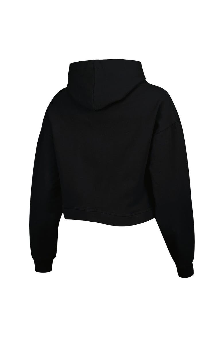 Women's Lusso Black Philadelphia 76ers Layla World Tour Cropped Pullover Hoodie, Alternate, color, Black