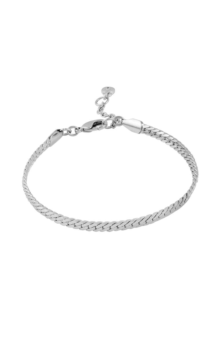 Vince Camuto Herringbone Chain Bracelet, Main, color, Silver Tone