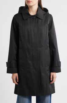 London Fog Oversize Single Breasted Hooded Raincoat