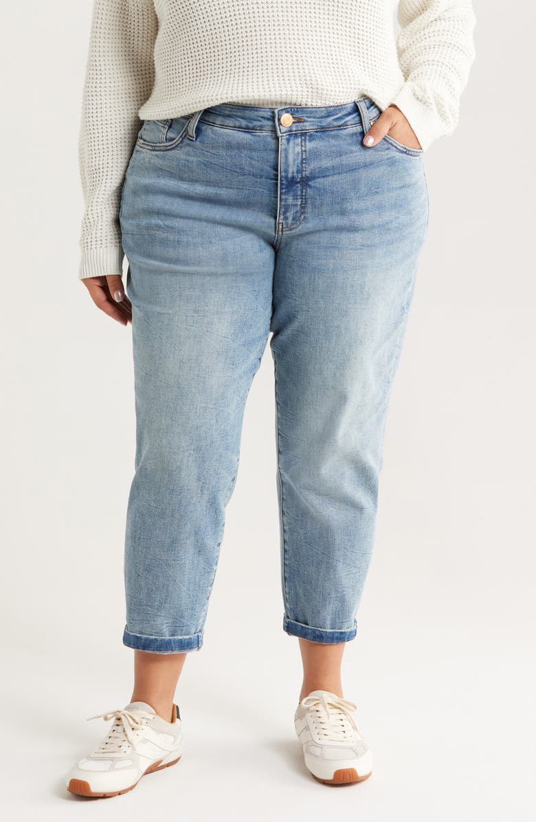 KUT from the Kloth Sienna High Waist Crop Baggy Boyfriend Jeans, Main, color,