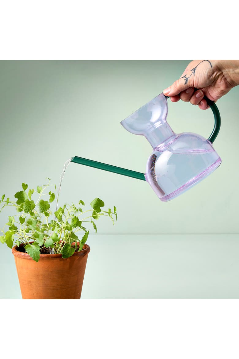 Glass Watering Can, Alternate, color, Lilac/Emerald