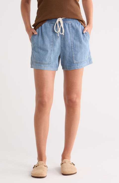 Drawstring Denim Shorts