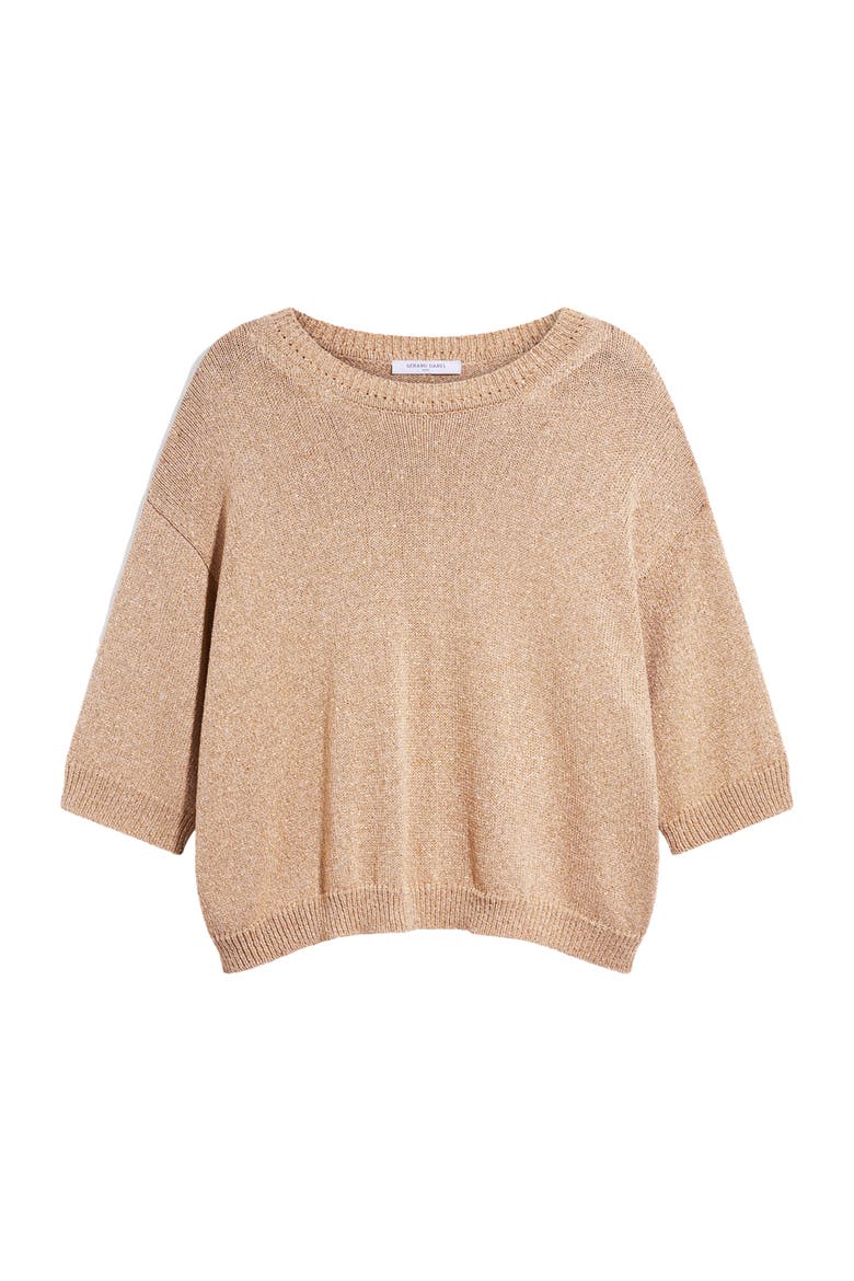 Roella Relaxed Fit Round Neck Sweater, Alternate, color, Gold