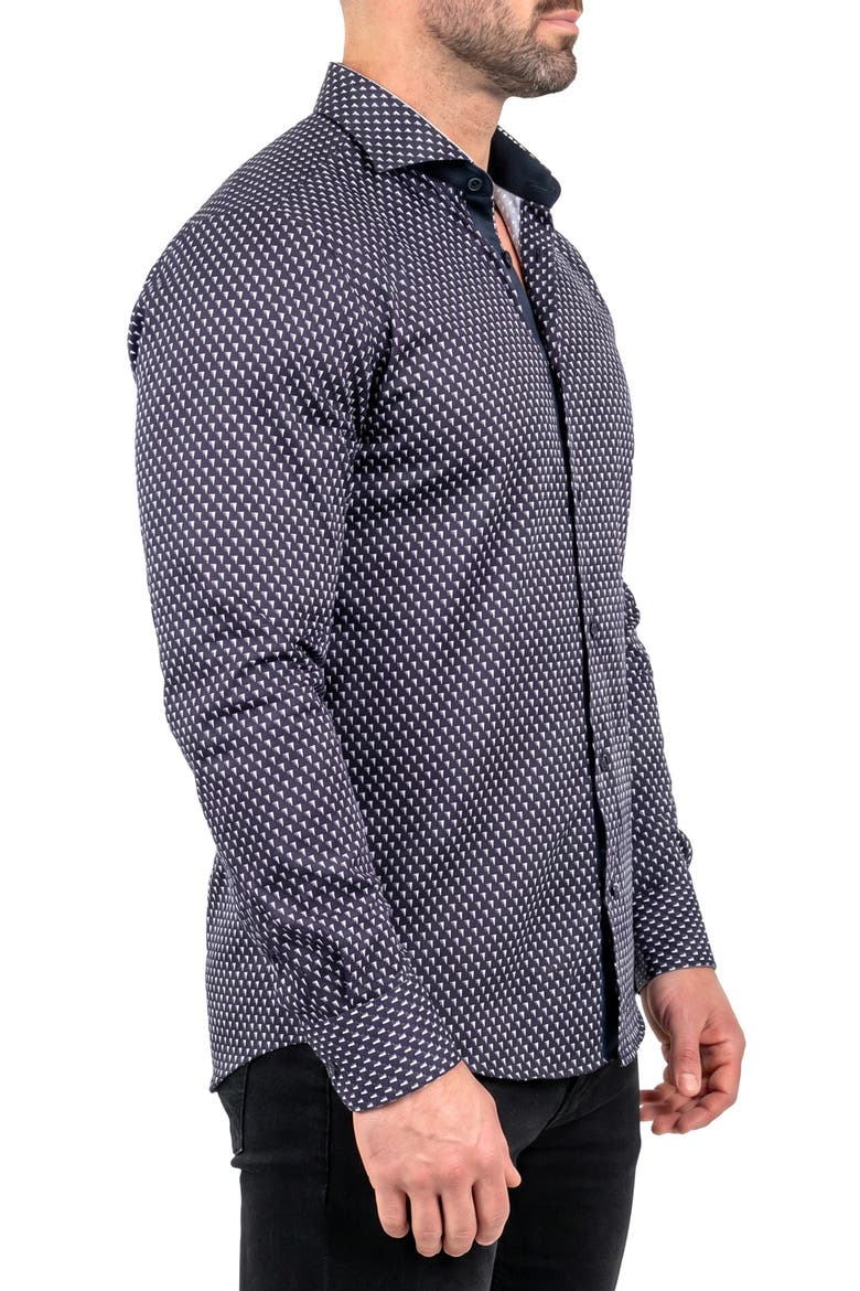 Einstein Contemporary Fit Button-Up Shirt, Alternate, color, BLACK