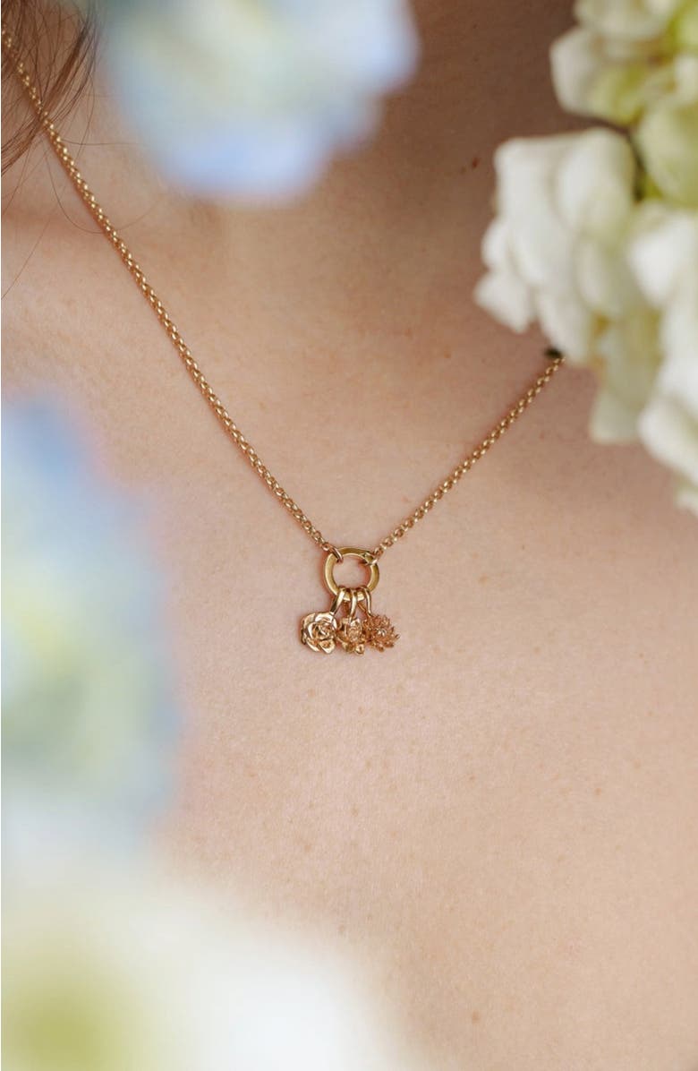 MADE BY MARY November Birth Flower Charm, Alternate, color, Silver