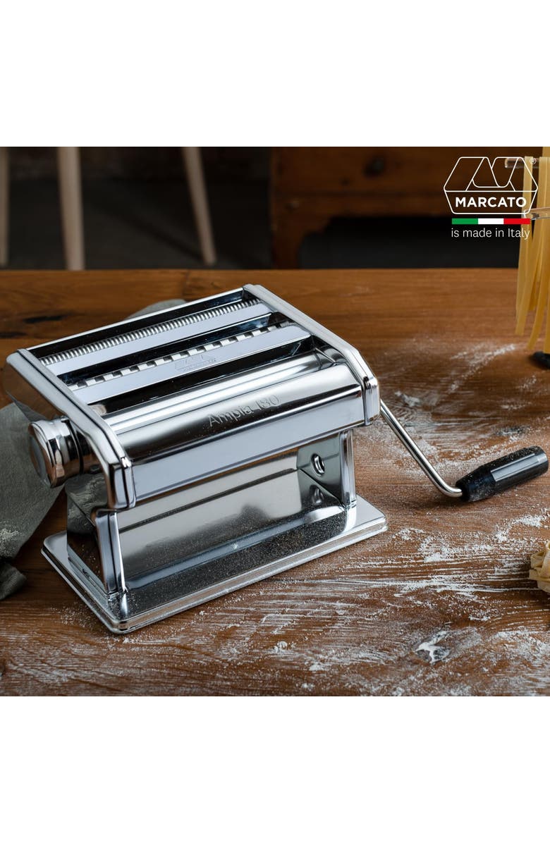 Marcato Atlas Ampia 180 Pasta Machine, Made In Italy, Silver, Alternate, color, Silver