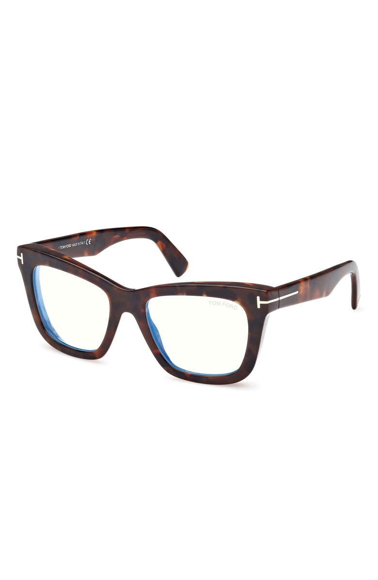 TOM FORD 52mm Square Blue Light Blocking Glasses, Alternate, color,