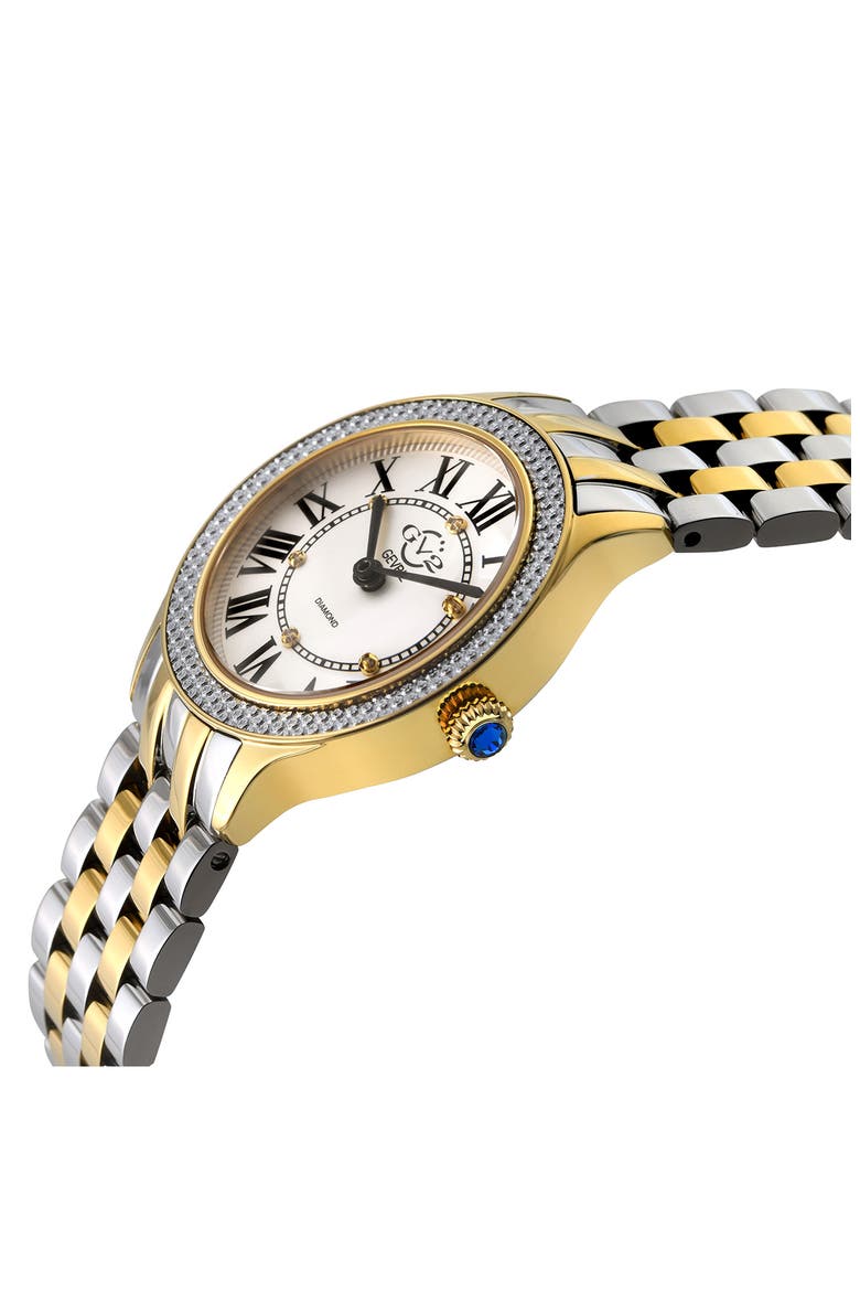 Milan Diamond Dial Swiss Quartz Bracelet Watch, 32mm - 0.03ct., Alternate, color, SILVER/ YELLOW GOLD