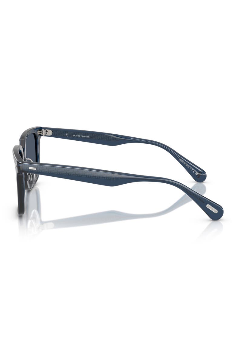 52mm Rectangular Polarized Sunglasses, Alternate, color, ASH BLUE/ MARINE FLASH MIRROR