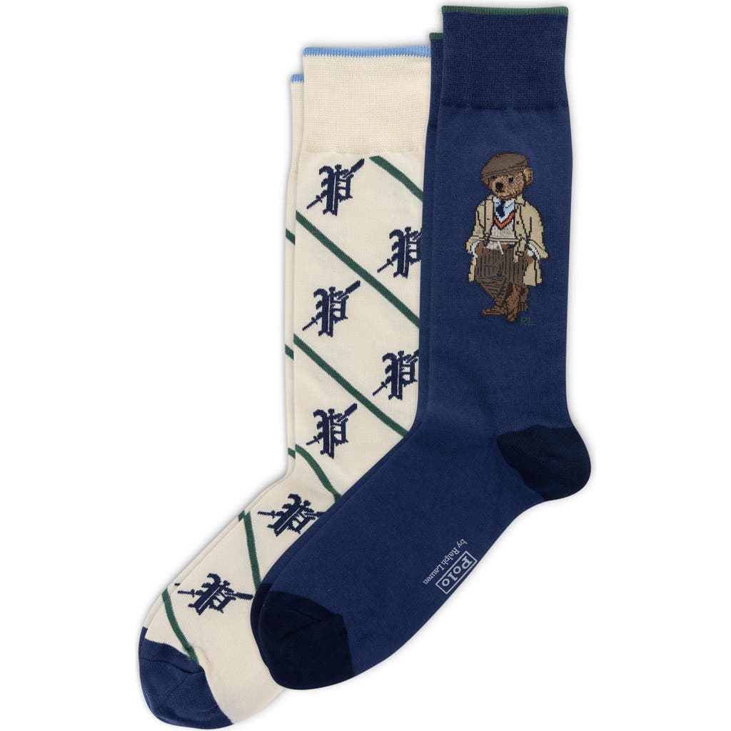 Polo Ralph Lauren Assorted 2-pack Crew Socks In Blue