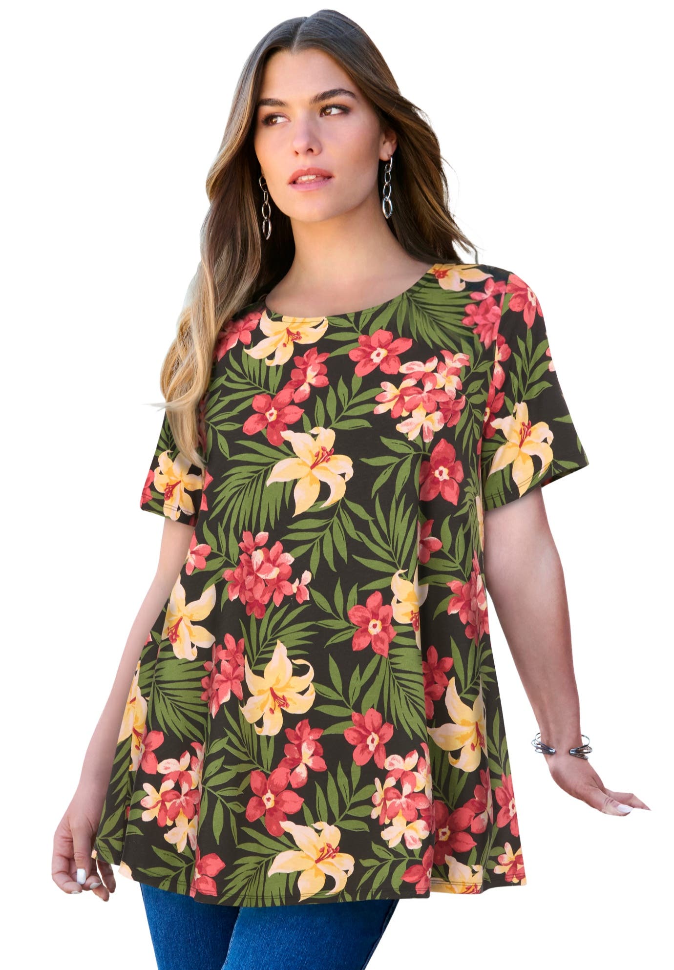 BLACK TROPICAL FLORAL