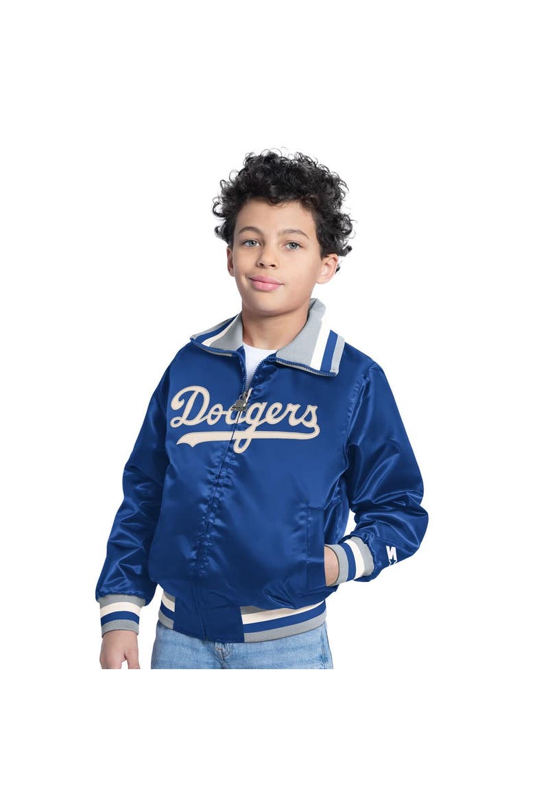 Youth Starter  Royal Los Angeles Dodgers The Captain Jr. Cooperstown Collection Full-Zip Varsity Jacket, Main, color, Royal