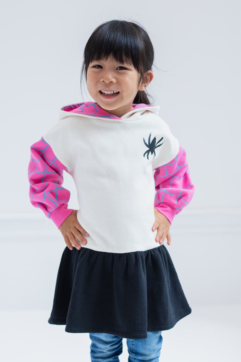 Spider-Verse Cosplay Fleece Hooded Dress, Alternate, color, Ghost Spider Pink