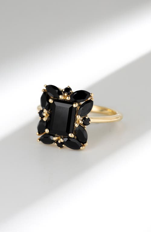 Ys Gems Black Onyx Cluster Ring In Black