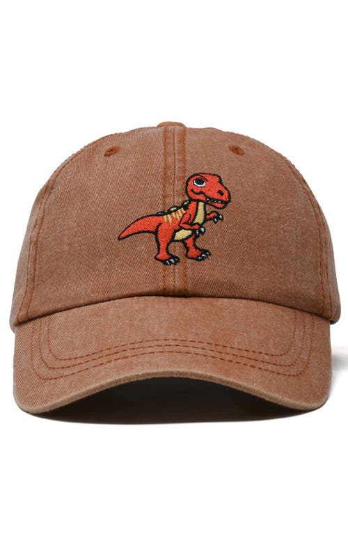 Dalix T-rex Embroidered Casual Cap In Washed Orange