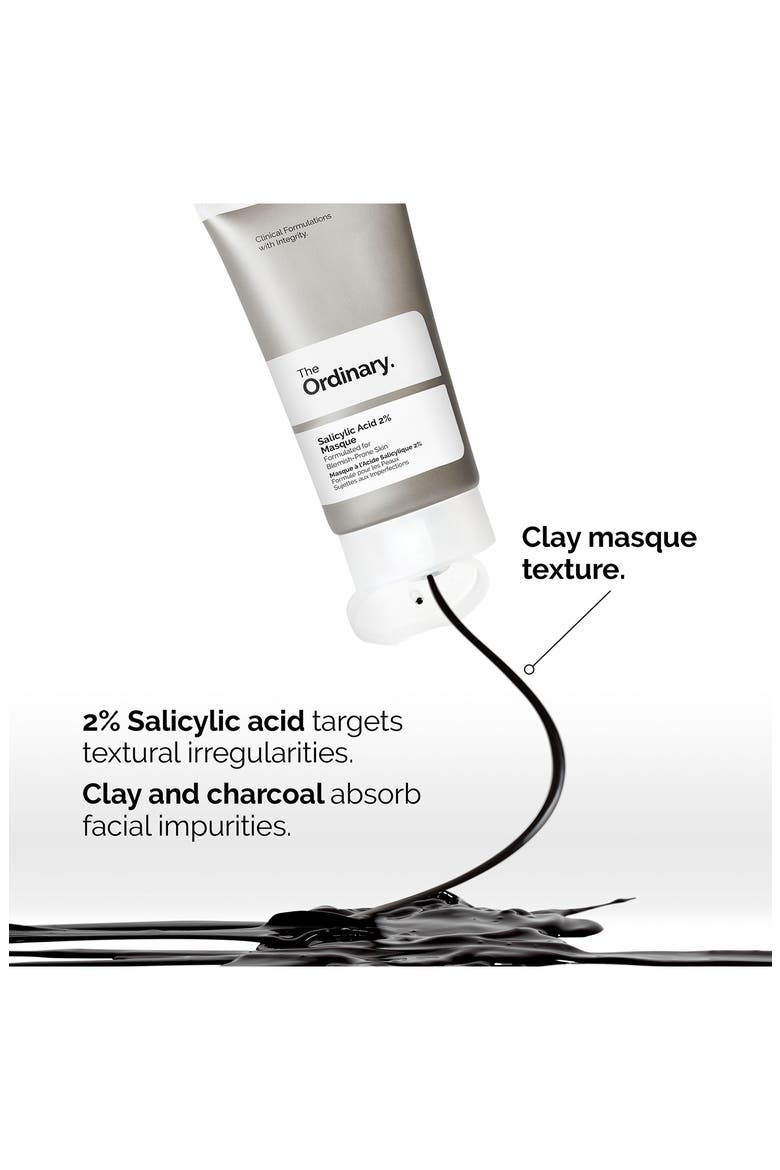 Salicylic Acid 2% Masque Clarifying Charcoal & Clay Mask for Blemish Prone Skin, Alternate, color, NO COLOR