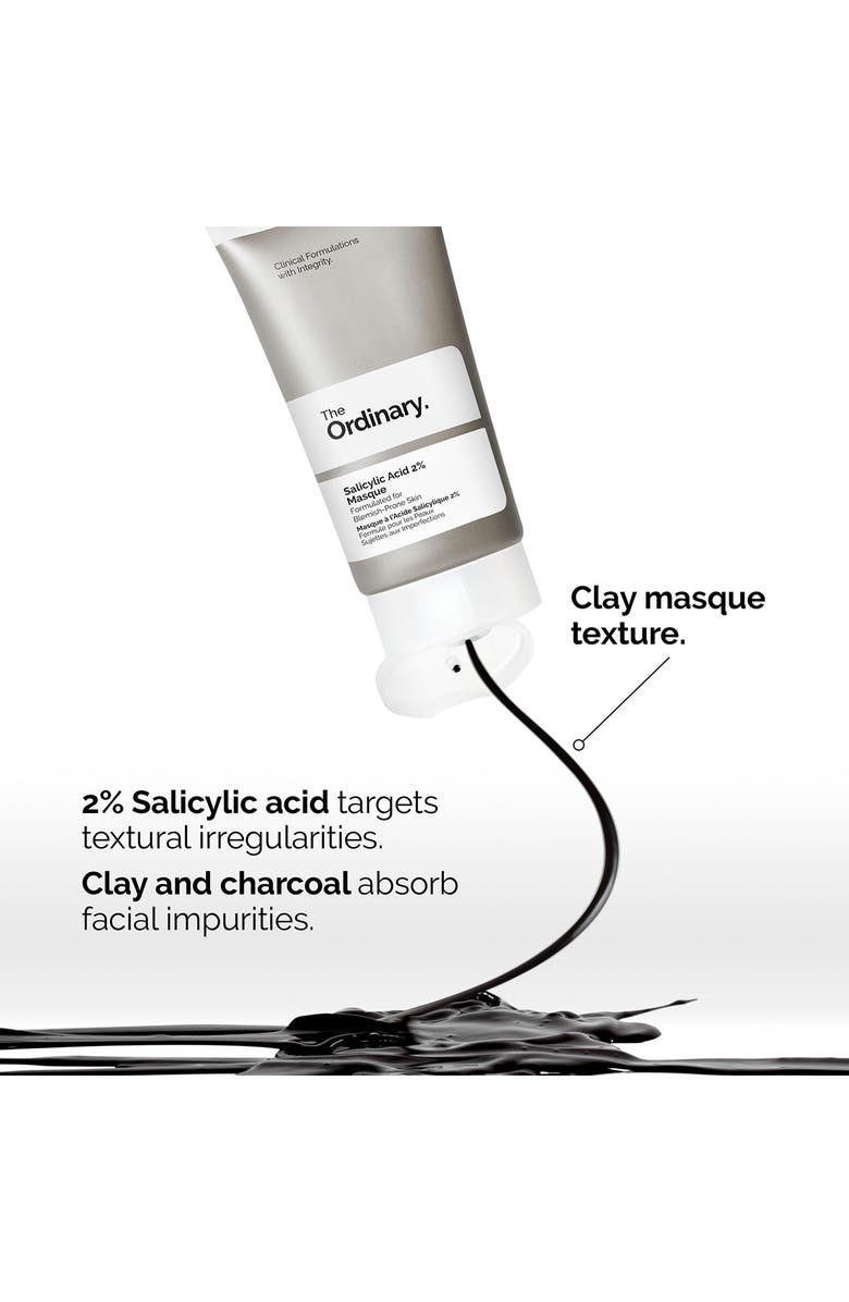 The Ordinary Salicylic Acid 2% Masque Clarifying Charcoal & Clay Mask for Blemish Prone Skin, Alternate, color,