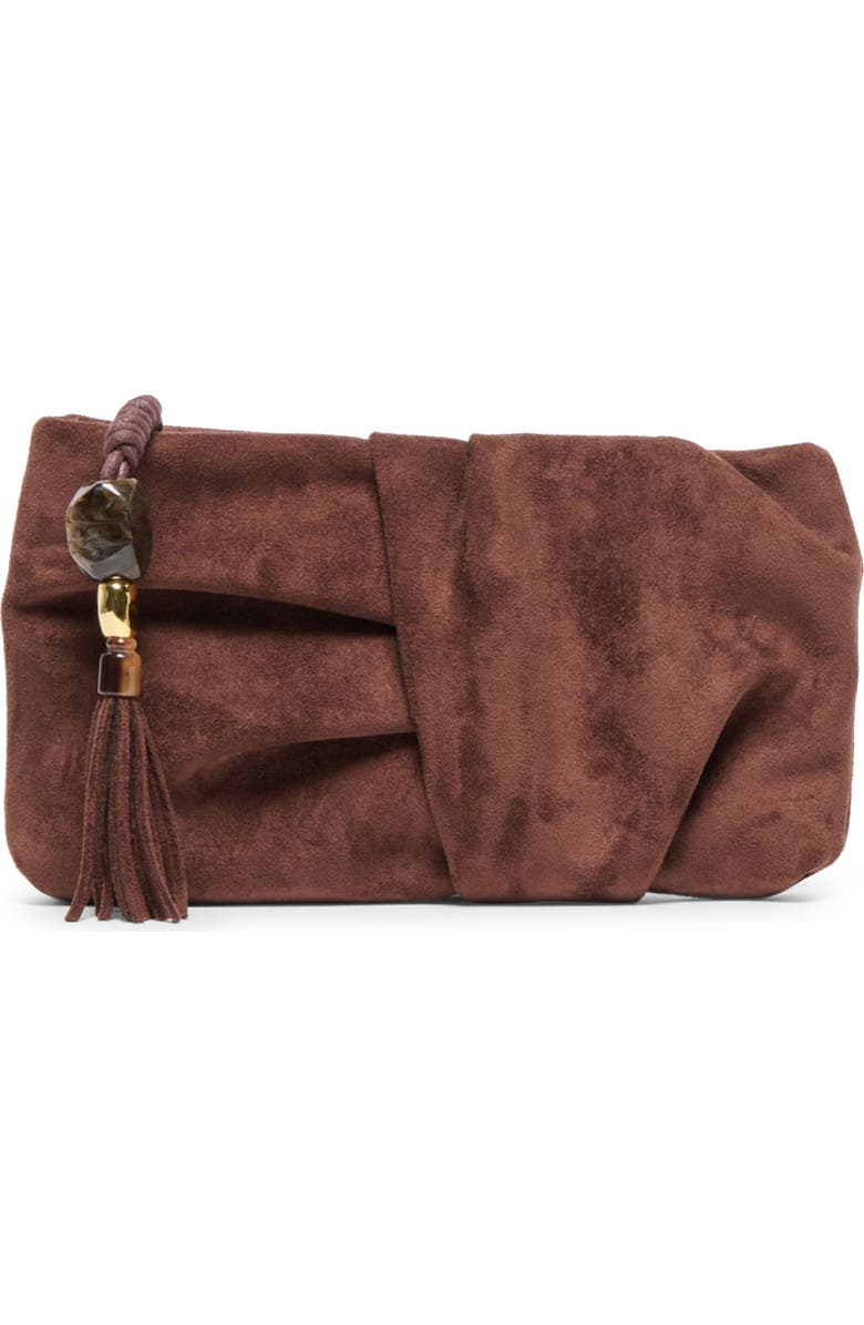 Dolce Vita Louela Tassel Clutch, Main, color, Chocolate