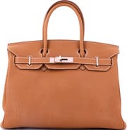 Pre-Owned Hermes Birkin Handbag Brown Togo with Palladium Hardware 30