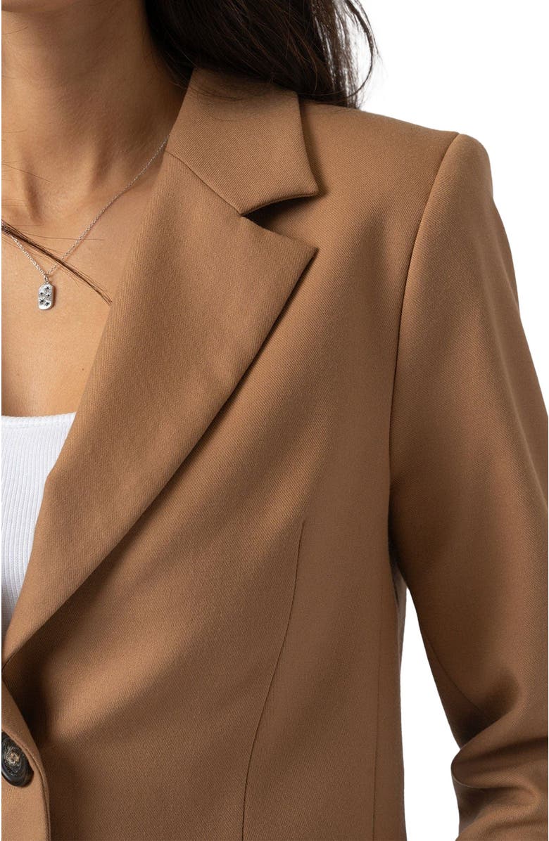 Saint + Sofia Astrid Crop Blazer, Alternate, color, Brown