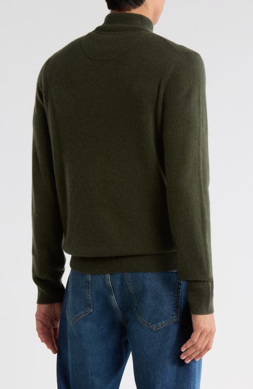 Nordstrom Cashmere Quarter Zip Sweater In Green