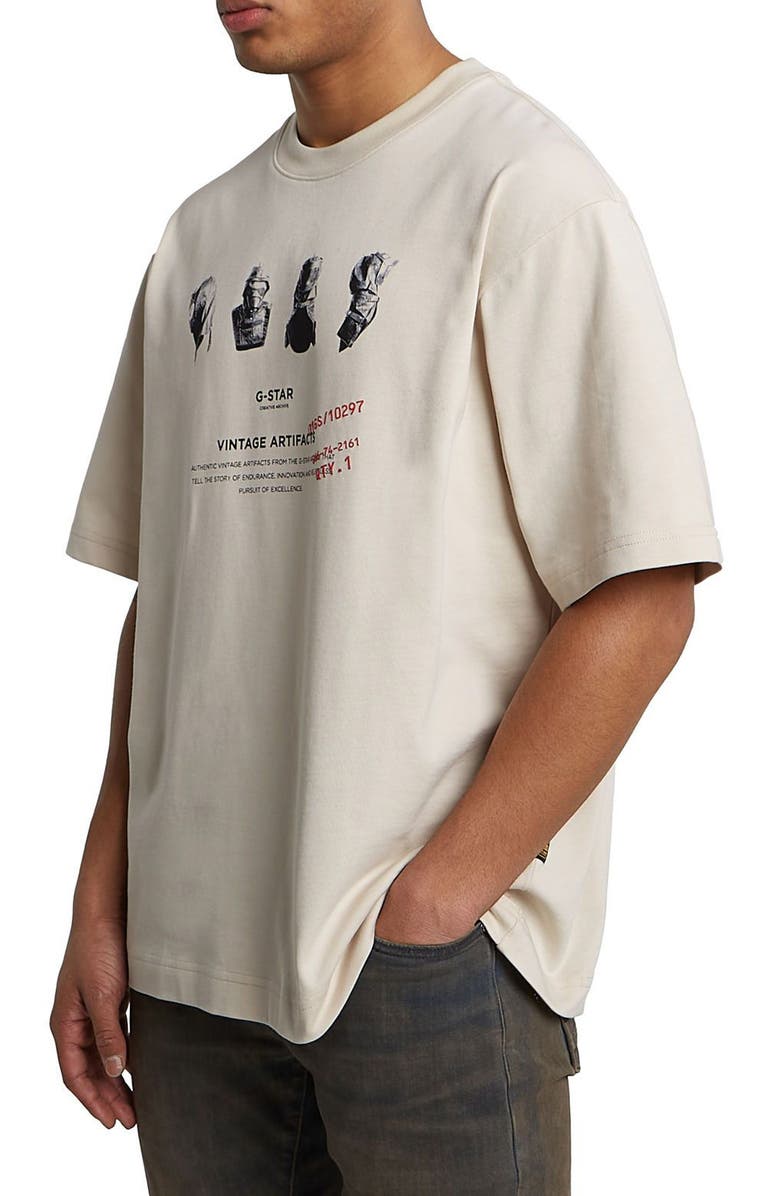 G-STAR Artifacts Boxy Organic Cotton Graphic T-Shirt, Alternate, color, Whitebait