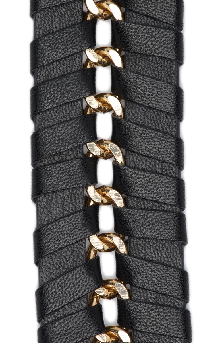 Vince Camuto Chain Inlay Laced Belt, Alternate, color,