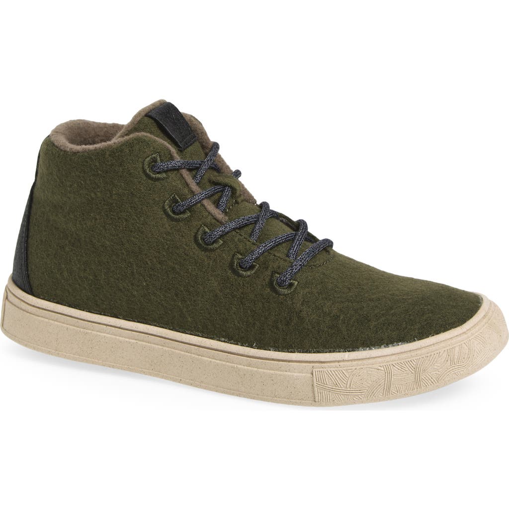 Yy Nation Alto Water Resistant Wool Blend High Top Sneaker In Forest Night/natural