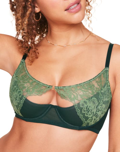 Adore Me Abella Unlined Balconette Bra in Dark Green  product