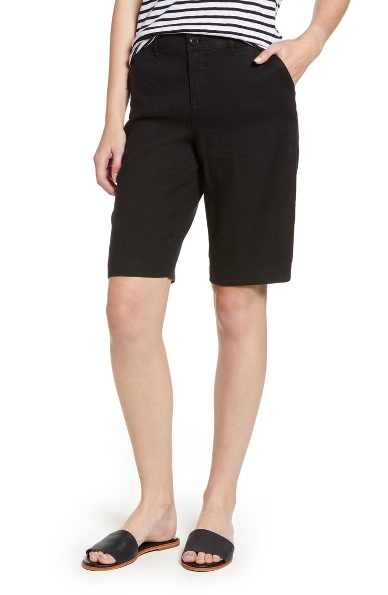 NYDJ Stretch Linen Blend Bermuda Shorts, Main, color, 