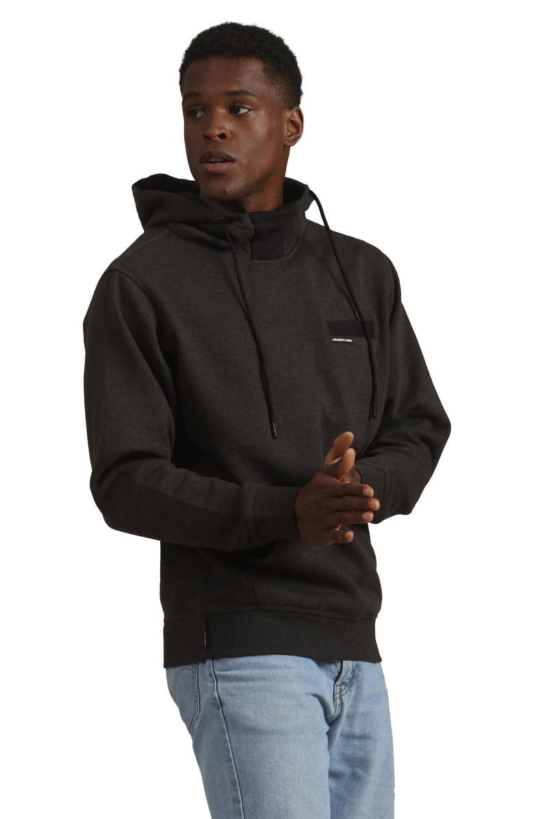 Members Only Jayden Colorblock Hooded Sweatshirt, Alternate, color, Charcoal