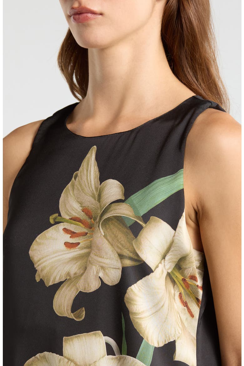 Drop Waist Floral Maxi Dress, Alternate, color, ARCTIC WOLF