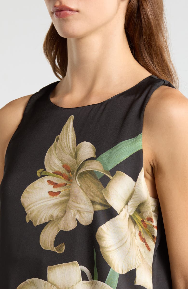 Vince Camuto Drop Waist Floral Maxi Dress, Alternate, color, Arctic Wolf