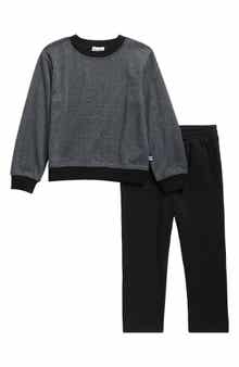 Kids' Herringbone Crewneck Sweatshirt & Joggers Set