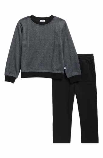 Kids' Herringbone Crewneck Sweatshirt & Joggers Set