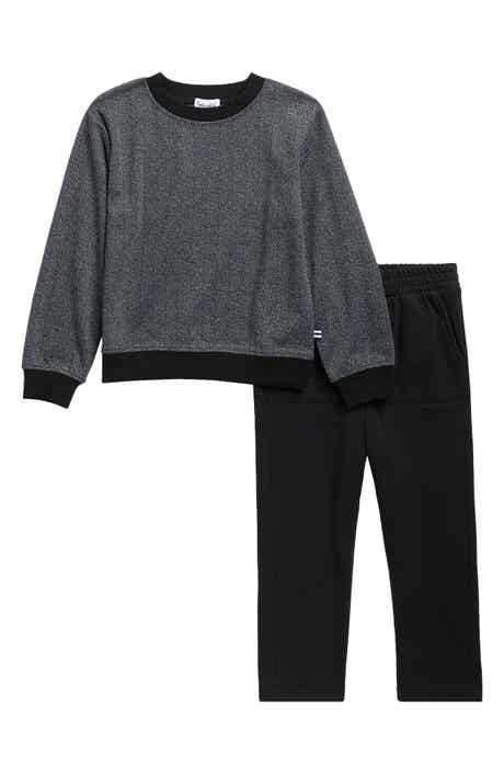 Kids' Herringbone Crewneck Sweatshirt & Joggers Set