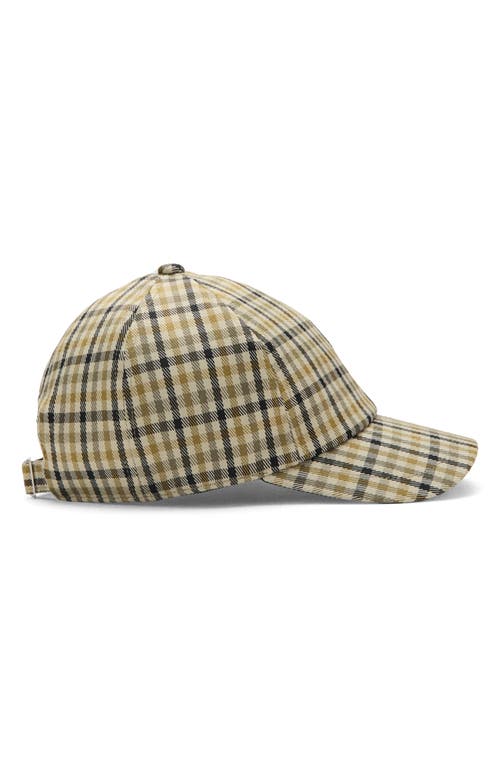 Mango Cap With Check Visor Medium Brown In Green