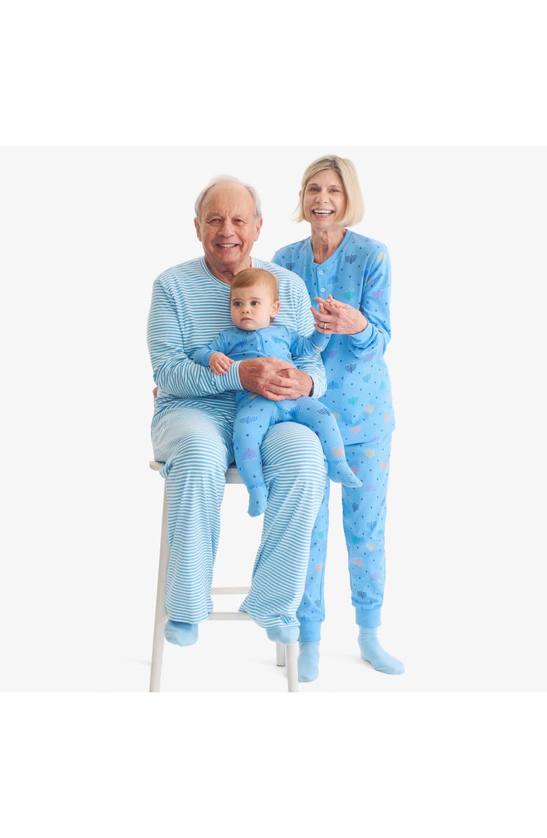 Primary Adult Organic Pj Pant In Rainbow Menorahs, Alternate, color, Cornflower