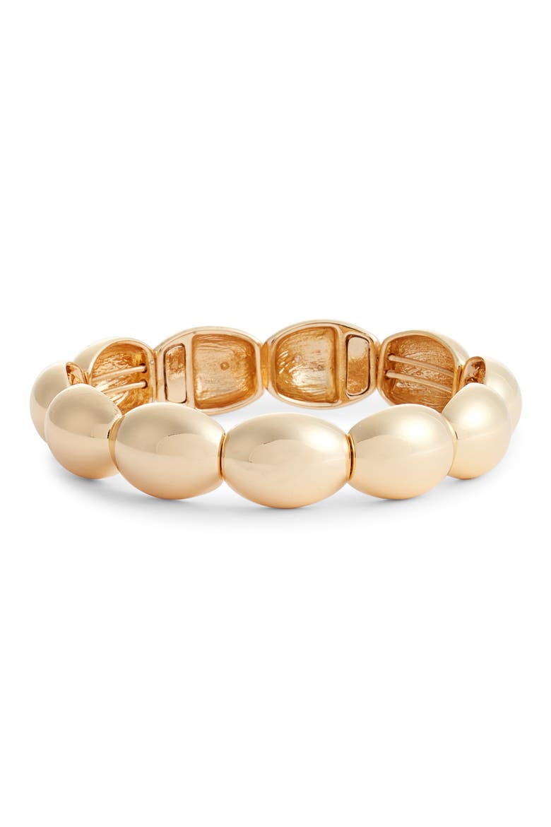 Oval Link Stretch Bracelet, Main, color, GOLD