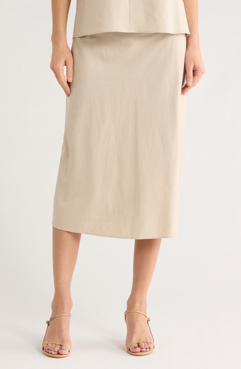 Vince Linen Blend Slip Skirt, Main, color, Cobblestone