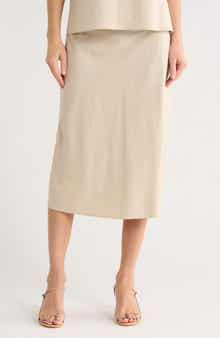 Vince Linen Blend Slip Skirt